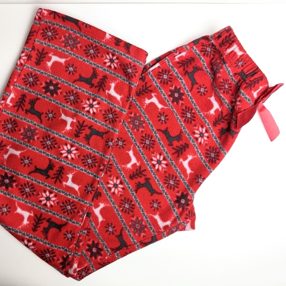 Girls Red Holiday Pajama Bottoms - Picture 5 of 6